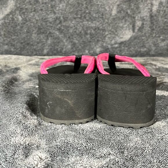 Speedo Flip Flop Wedge Thong Slip On Sandals Women’s Size 8 Black / Pink - Picture 2 of 5